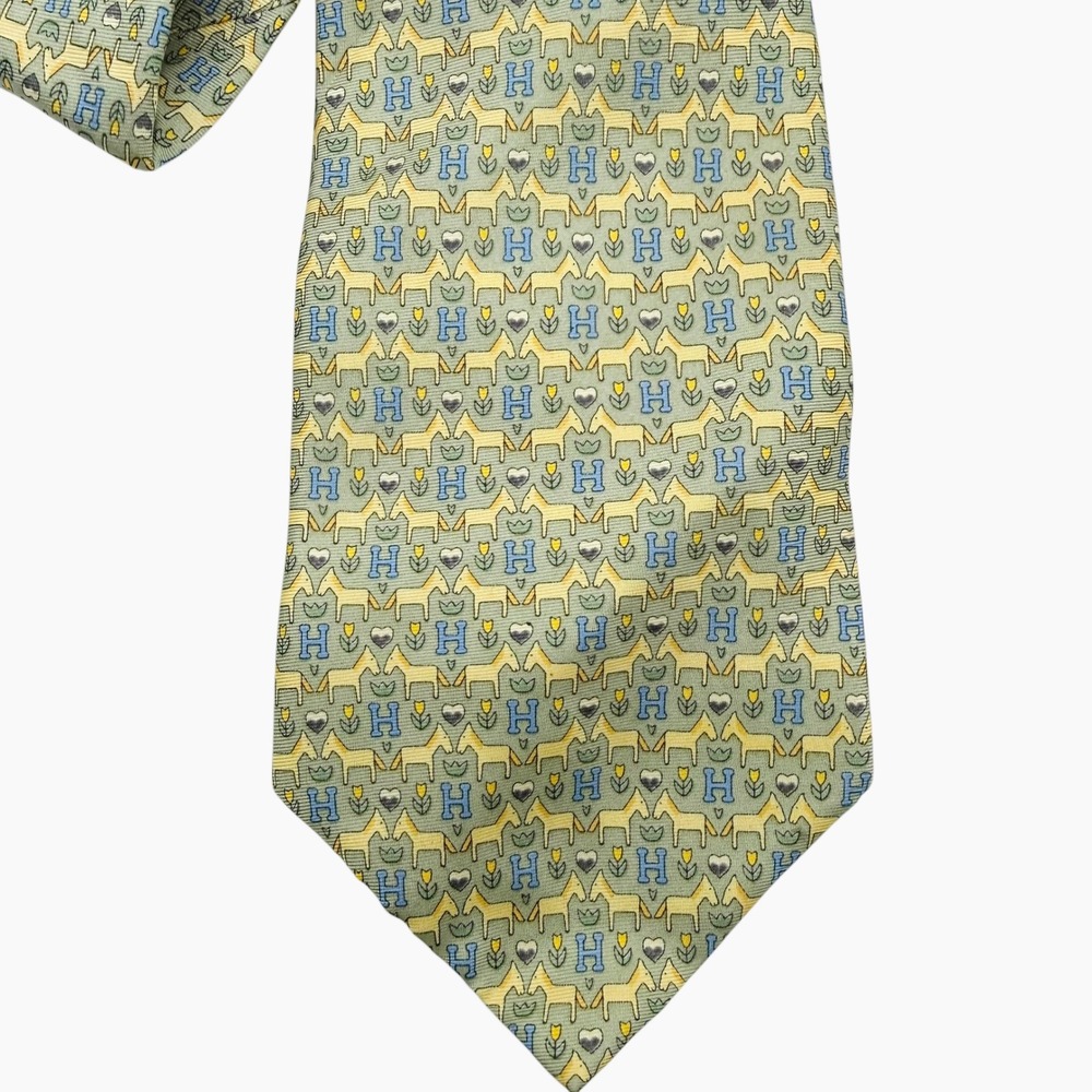 Designer Silk Tie Lot 5pc Hermes Fendi Paolo Gucci Vintage Baroque Equestrian - Picture 12 of 13